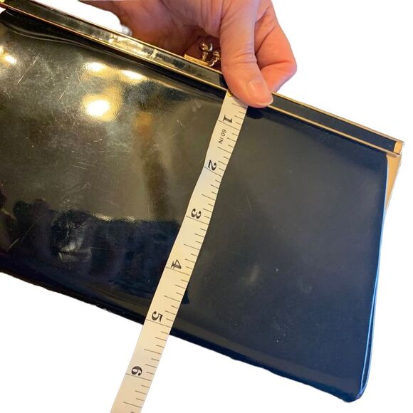 Andé Vintage Black Shiny Clutch Wristlet HandBag - Picture 10 of 10